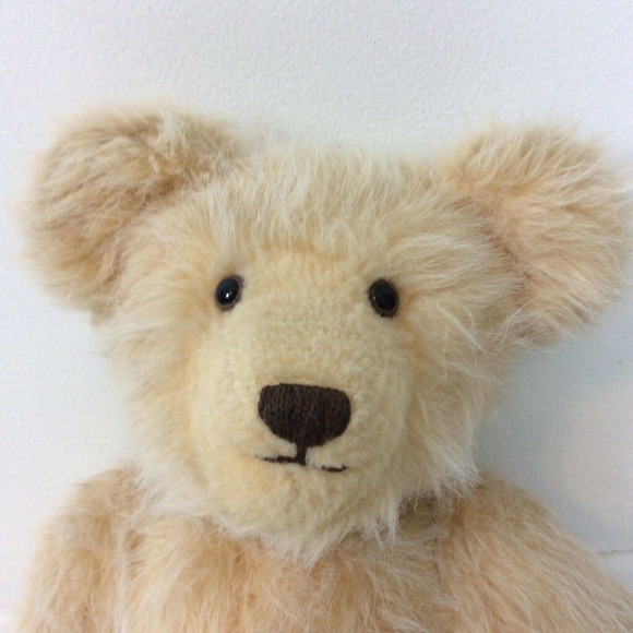 Blond Mohair Jointed Teddy Bear 1950s 16"